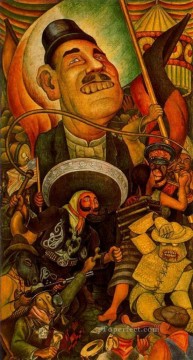 Diego Rivera Painting - carnival of mexican life dictatorship 1936 Diego Rivera